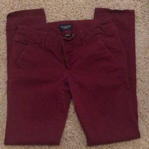 American eagle burgundy pants